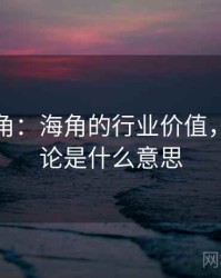 专家视角：海角的行业价值，海角定论是什么意思