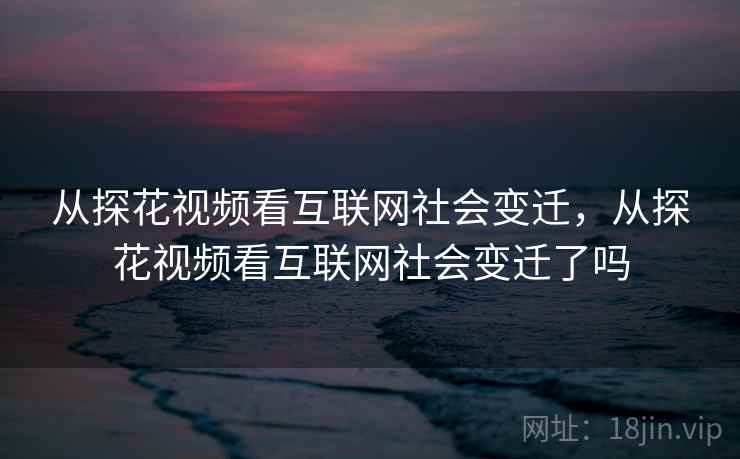从探花视频看互联网社会变迁,从探花视频看互联网社会变迁了吗 从探花视频看互联网社会变迁,从探花视频看互联网社会变迁了吗