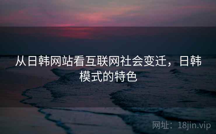 从日韩网站看互联网社会变迁,日韩模式的特色 从日韩网站看互联网社会变迁,日韩模式的特色