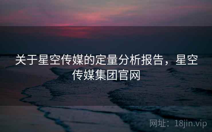 关于星空传媒的定量分析报告,星空传媒集团官网 关于星空传媒的定量分析报告,星空传媒集团官网